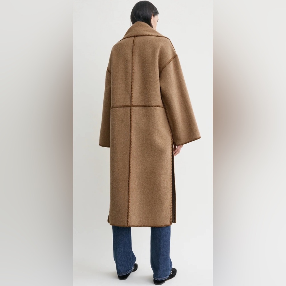 Toteme Embroidered Scarf Coat, 34, Camel - Picture 14 of 16